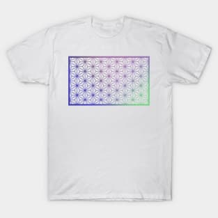 Asanoha Traditional Japanese Wagara Pattern - Rectangular - Psychedelic V1 T-Shirt